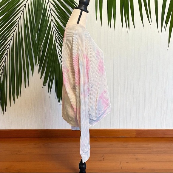 ELECTRIC & ROSE Time To Live Waffle Knit Tie Dye Pullover - M - Picture 2 of 11